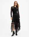 Allsaints Nori Double Layered Lace Bodysuit In Black