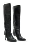 Allsaints Nori Knee High Pointed Toe Boot In Black