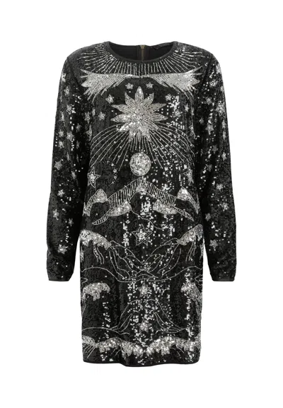 Allsaints Noushka Emb Dress In Black