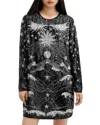 Allsaints Noushka Embellished Mini Dress In Black/silver