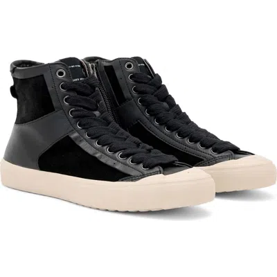 Allsaints Numont High Top Leather Sneaker In Black