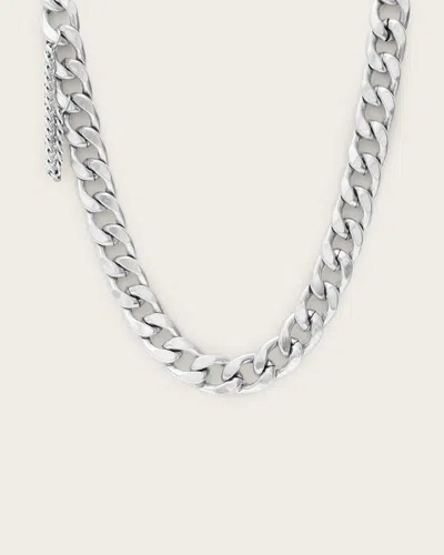 Allsaints Nya Hexagon Chain Choker Necklace In Metallic