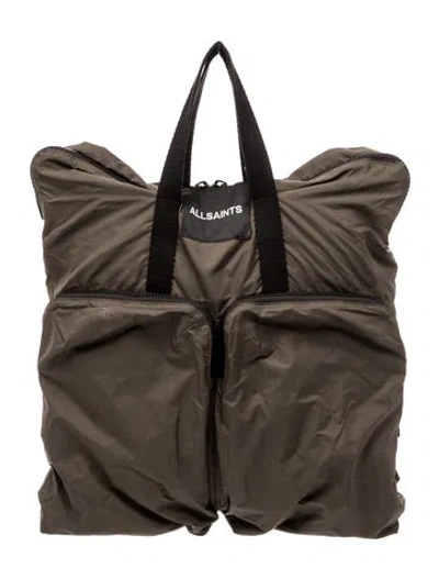 Pre-owned Allsaints Nylon Backpack In Gray