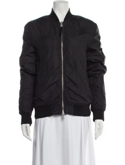 Pre-owned Allsaints Nylon Bomber Jacket In Black