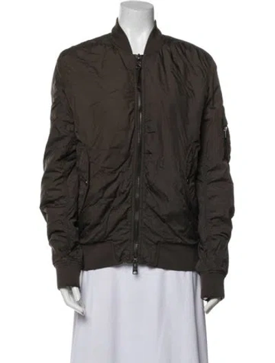 Pre-owned Allsaints Nylon Bomber Jacket In Green