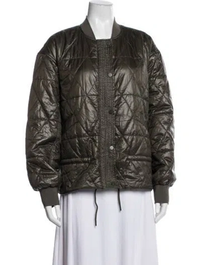 Pre-owned Allsaints Nylon Bomber Jacket In Green