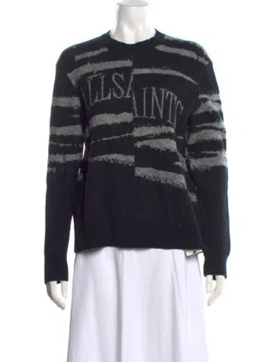 Pre-owned Allsaints Nylon Printed Sweater In Black