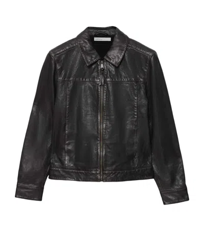 Allsaints Oakland Leather Jacket In Black