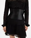 Allsaints Oakleigh Suede Corset Belt In Black/antq Nickel