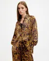 Allsaints Oana Printed Shirt In Teresa Deep Yellow