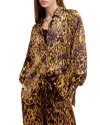 Allsaints Oana Printed Shirt In Teresa Deep Yellow