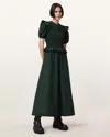 Allsaints Ode Puff Sleeve Midi Dress In Green