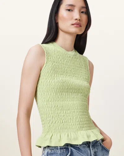 ALLSAINTS ODE SMOCKED SLEEVELESS TANK TOP