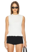 Allsaints Ode Smocked Sleeveless Tank Top In 粉笔白