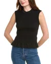 Allsaints Sonny Ruched Sleeveless Top In Black