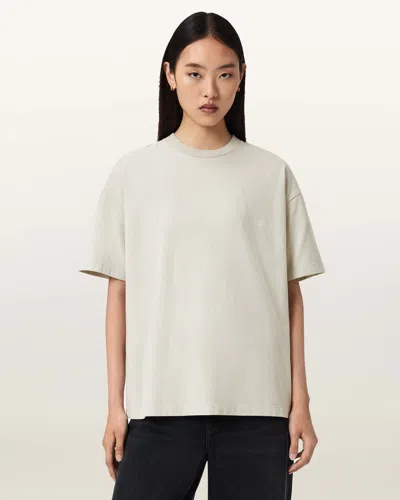 Allsaints Odyssey Etta Oversized T-shirt In White