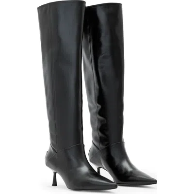 Allsaints Odyssey Knee High Boot In Black