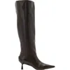 Allsaints Odyssey Knee High Leather Boots In Brown