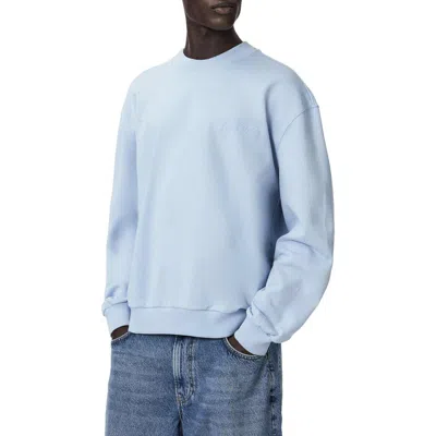 Allsaints Mens Salton Blue Odyssey Crewneck Cotton-jersey Sweatshirt