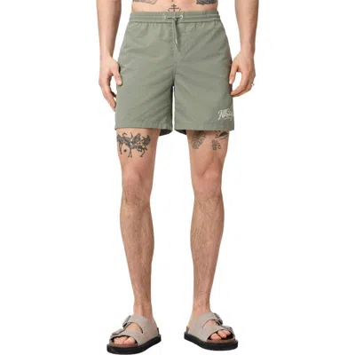 Allsaints Mens Spring Green Odyssey Branded Swim Shorts