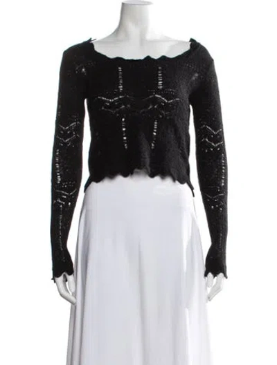 Pre-owned Allsaints Off-the-shoulder Sweater In Black