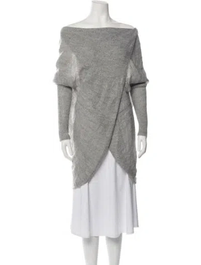 Pre-owned Allsaints Off-the-shoulder Sweater In Grey