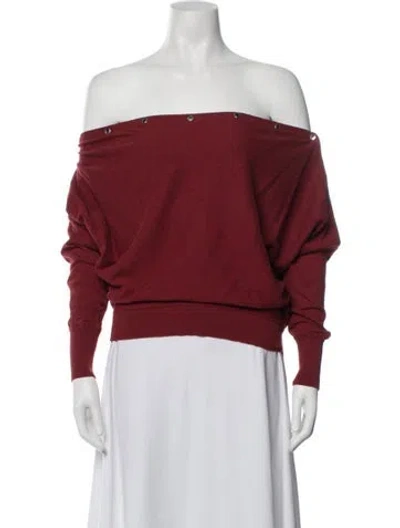 Pre-owned Allsaints Off-the-shoulder Sweater In Red