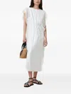 Allsaints Ola Lace-insert Ruffled Midi Dress In White
