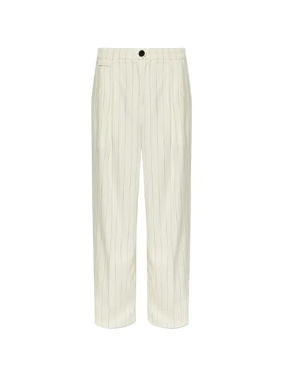 Allsaints Olga Pinstripe Trousers In Neutral