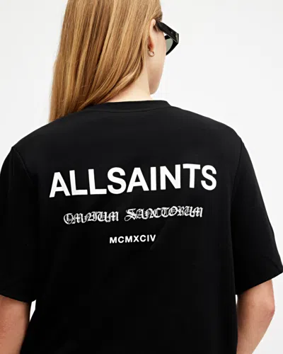 Allsaints Omnium Lisa Boxy Crew Neck T-shirt In Black