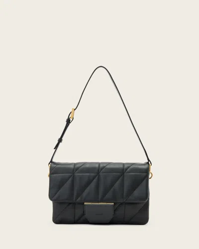 Allsaints Ondine Quilted Leather Shoulder Bag In Black