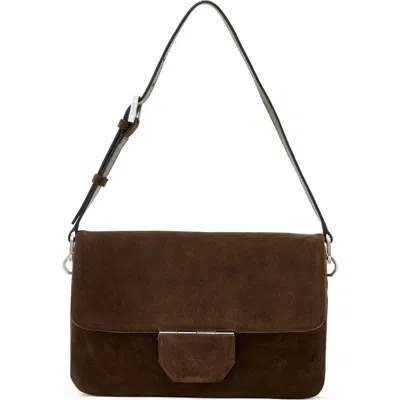 Allsaints Ondine Medium Suede Shoulder Bag In Brown