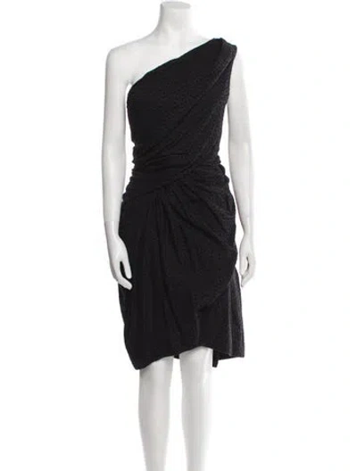 Pre-owned Allsaints One-shoulder Knee-length Dress In Black