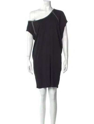 Pre-owned Allsaints One-shoulder Mini Dress In Black