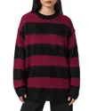 Allsaints Onyx Striped Relaxed Sweater In Black