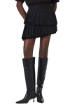 Allsaints Oona Pleated Asymmetric Miniskirt In Black