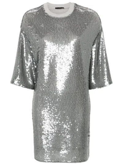 Allsaints Opal Dress In Silver/black | ModeSens