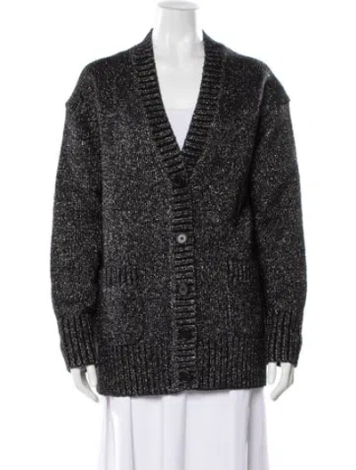 Pre-owned Allsaints Open Front Sweater In Black