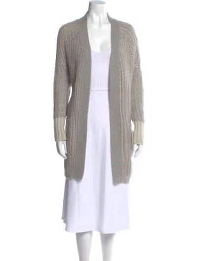 Pre-owned Allsaints Open Front Sweater In Gray