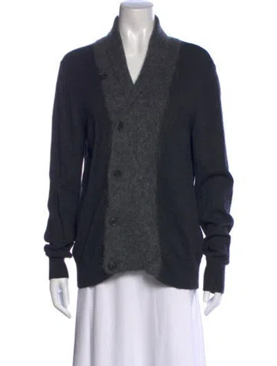 Pre-owned Allsaints Open Front Sweater In Gray