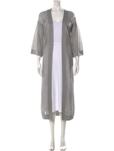 Pre-owned Allsaints Open Front Sweater In Gray