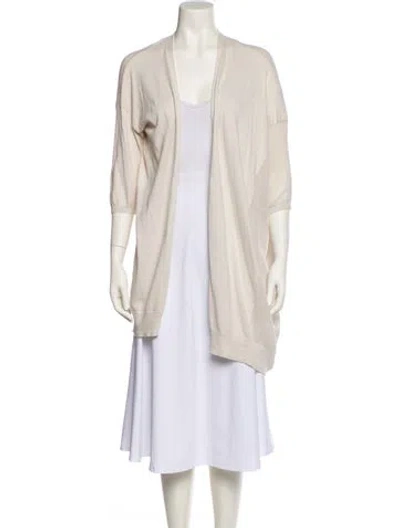 Pre-owned Allsaints Open Front Sweater In White