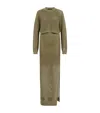 Allsaints Womens Miro Long-sleeve Knitted Maxi Dress Fir Green In Green