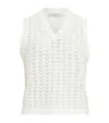 Allsaints Vivian Openwork Sweater Vest In White