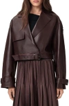Allsaints Ophelia Bonded Leather Jacket In Brown