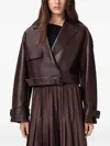 Allsaints Ophelia Bonded Leather Jacket In Purple