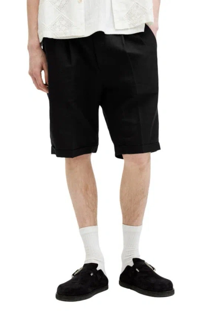 Allsaints Ora Tallis Shorts In Faded Black