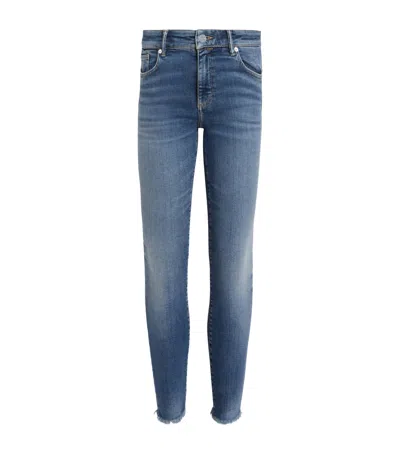 Allsaints Organic Cotton-blend Miller Push-up Skinny Jeans In Blue