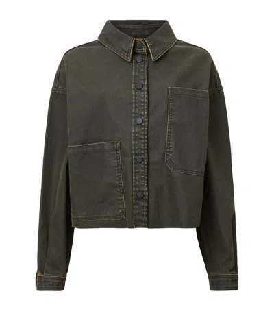 Allsaints Organic Cotton-blend Nicky Shirt Jacket In Golden Black