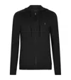 Allsaints Organic Cotton Brace Zip-up Hoodie In Black